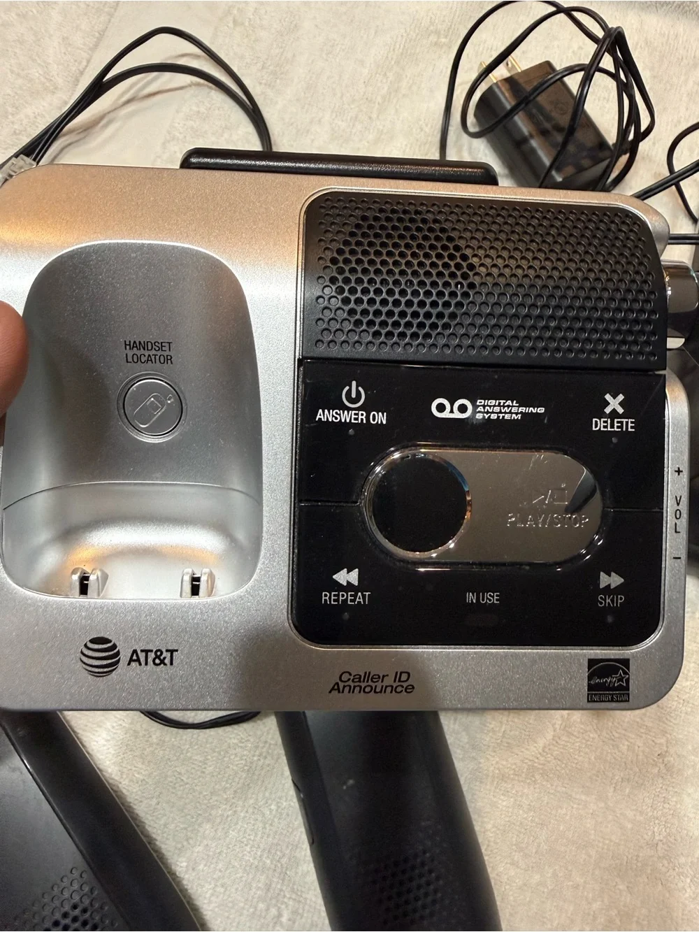 AT&T Silver & Black Cordless Phone System with 3 Handsets